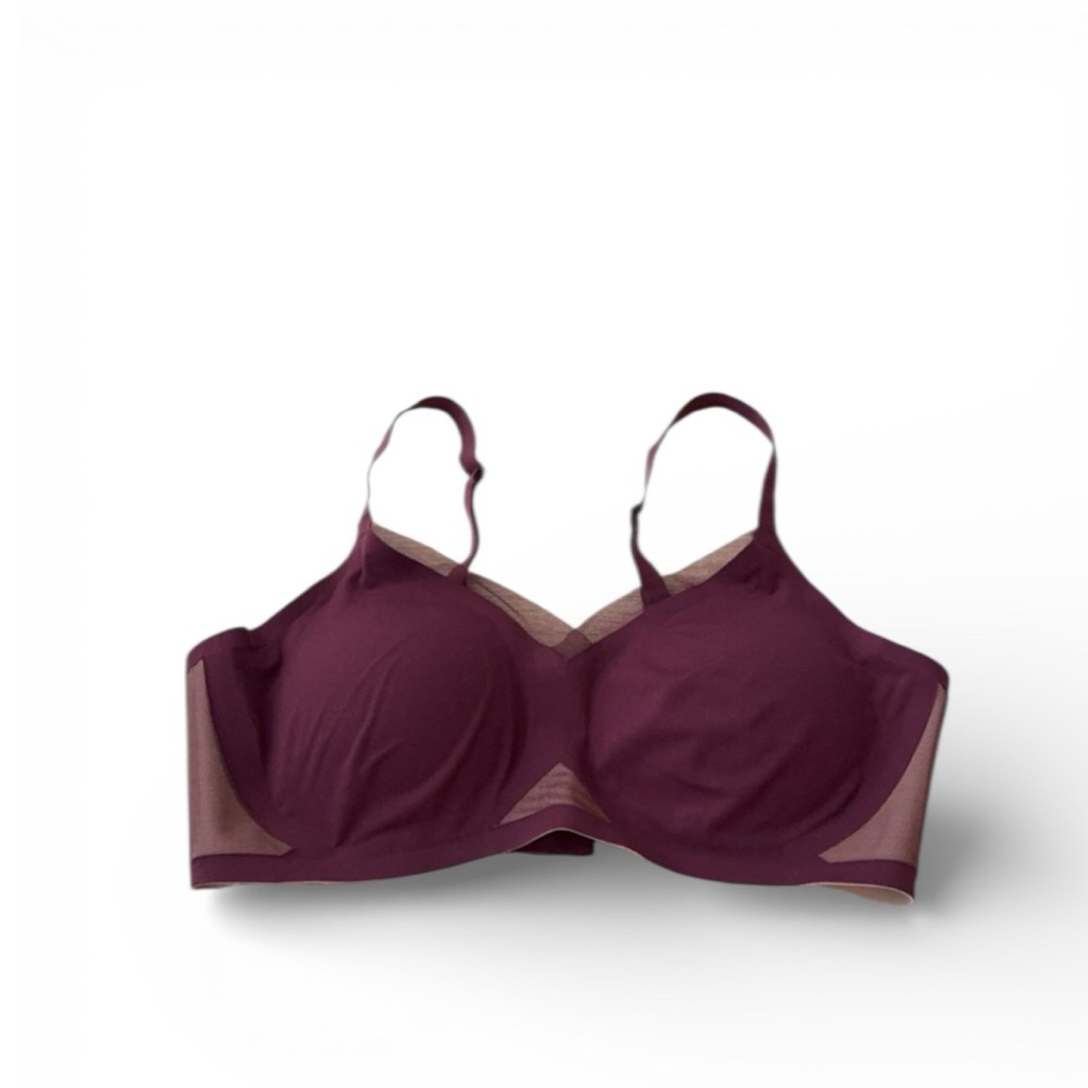 Honeylove‎ CrossOver Burgundy Maroon Wireless Padded Bra Size Large